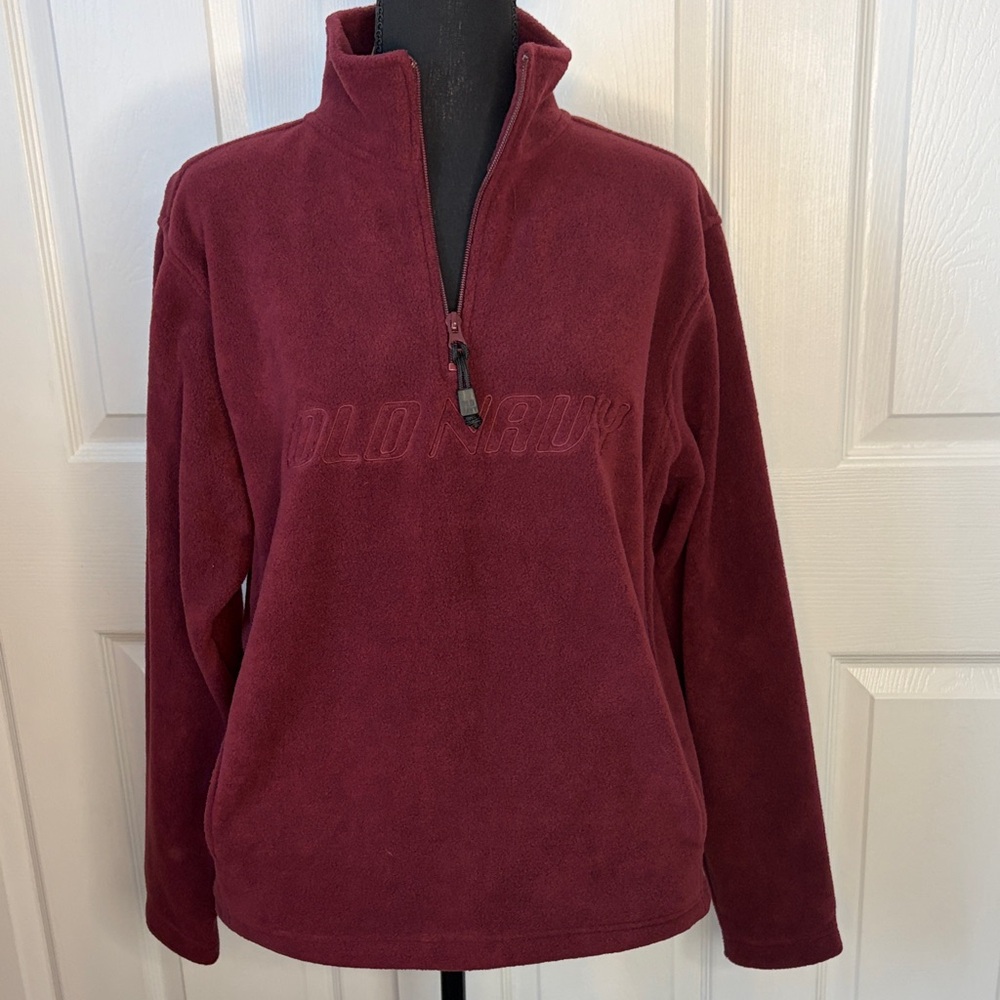 Old Navy Maroon Quarter-Zip Fleece Pullover NEW. Size small